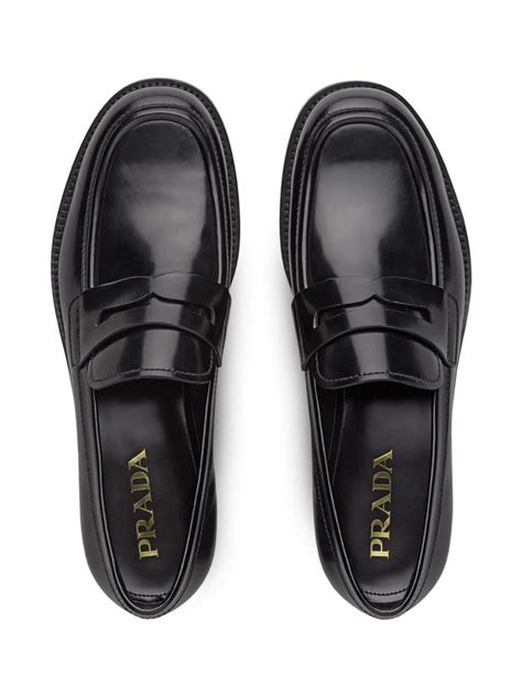 mens prada black loafers